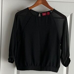 Daytrip Black Sheer Top with Beading Detail